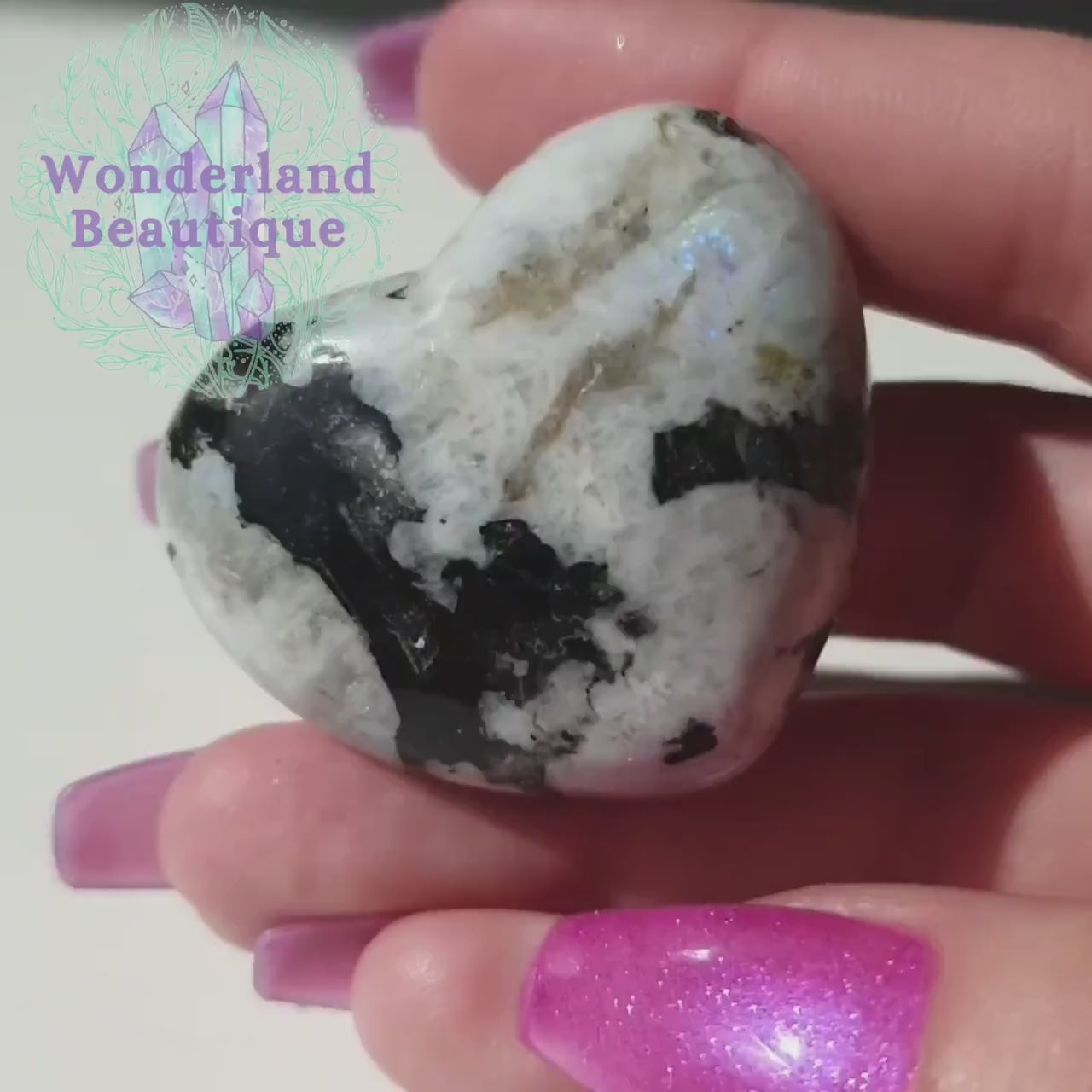 Rainbow Moonstone Heart