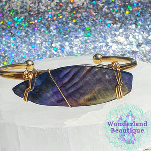 Abalone Shell Crystal Cuff Bracelet