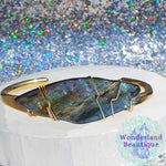 Load image into Gallery viewer, Abalone Shell Crystal Cuff Bracelet
