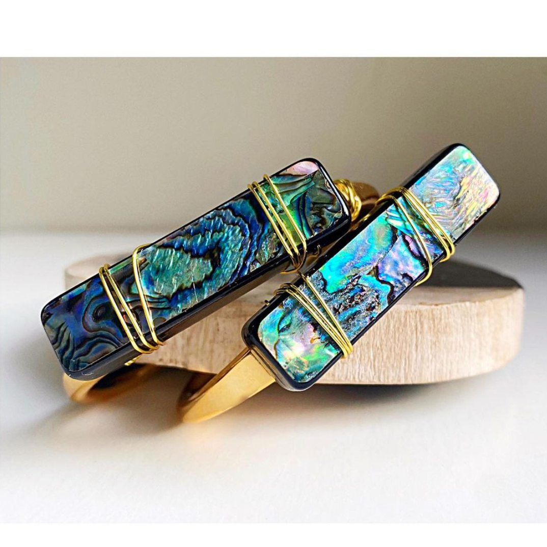 Abalone Shell Crystal Cuff Bracelet