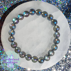 Aqua Aura Quartz Bead Bracelet 8mm