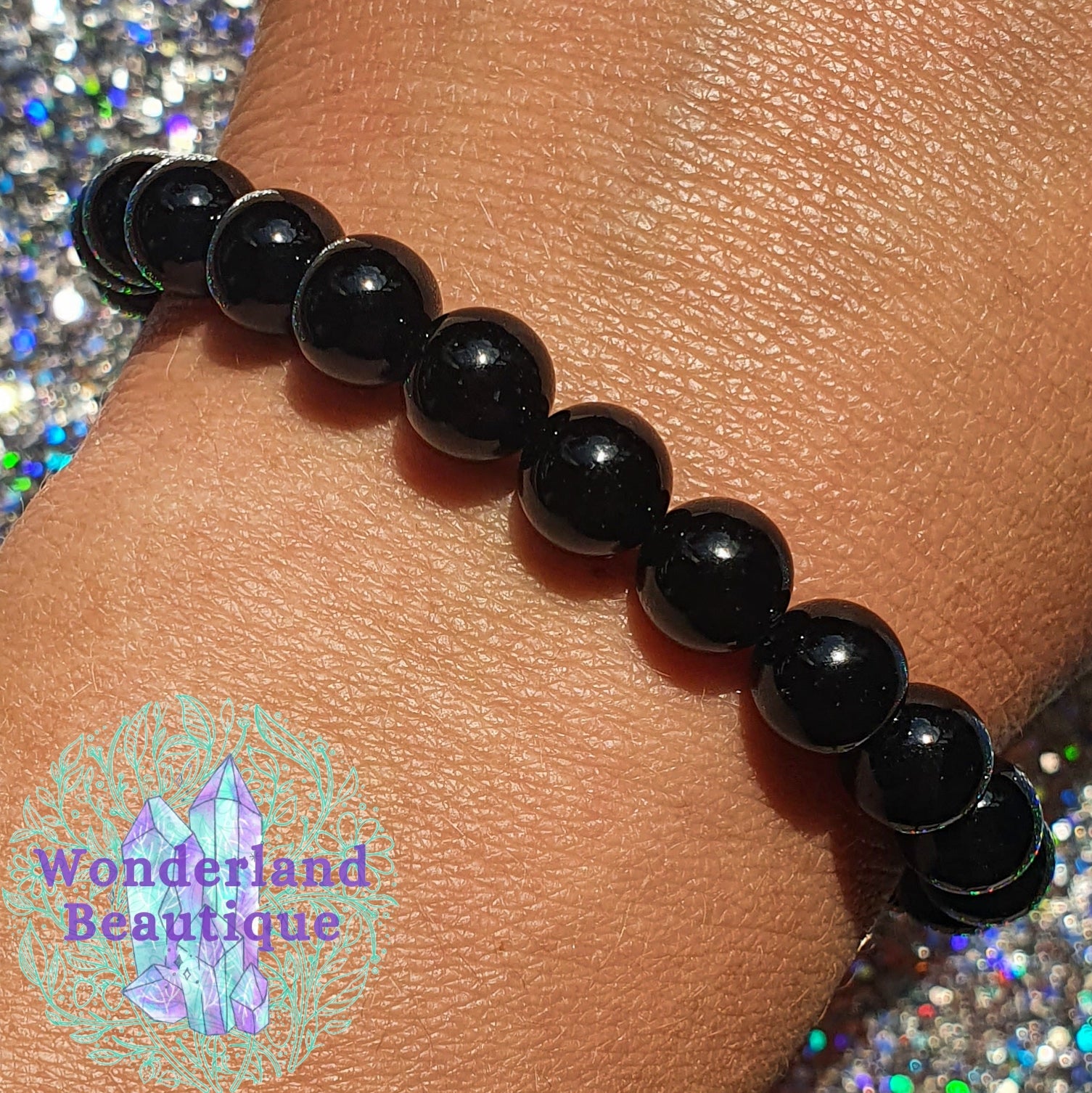 Black Onyx Bead Bracelet 8mm