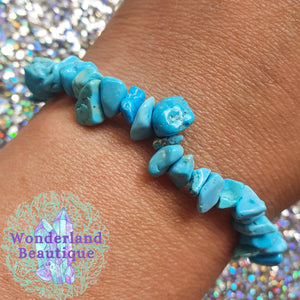 Blue Howlite Chip Bracelet