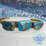 Load image into Gallery viewer, Wonderland Beautique - Blue Picture Jasper Crystal Cuff Bracelet
