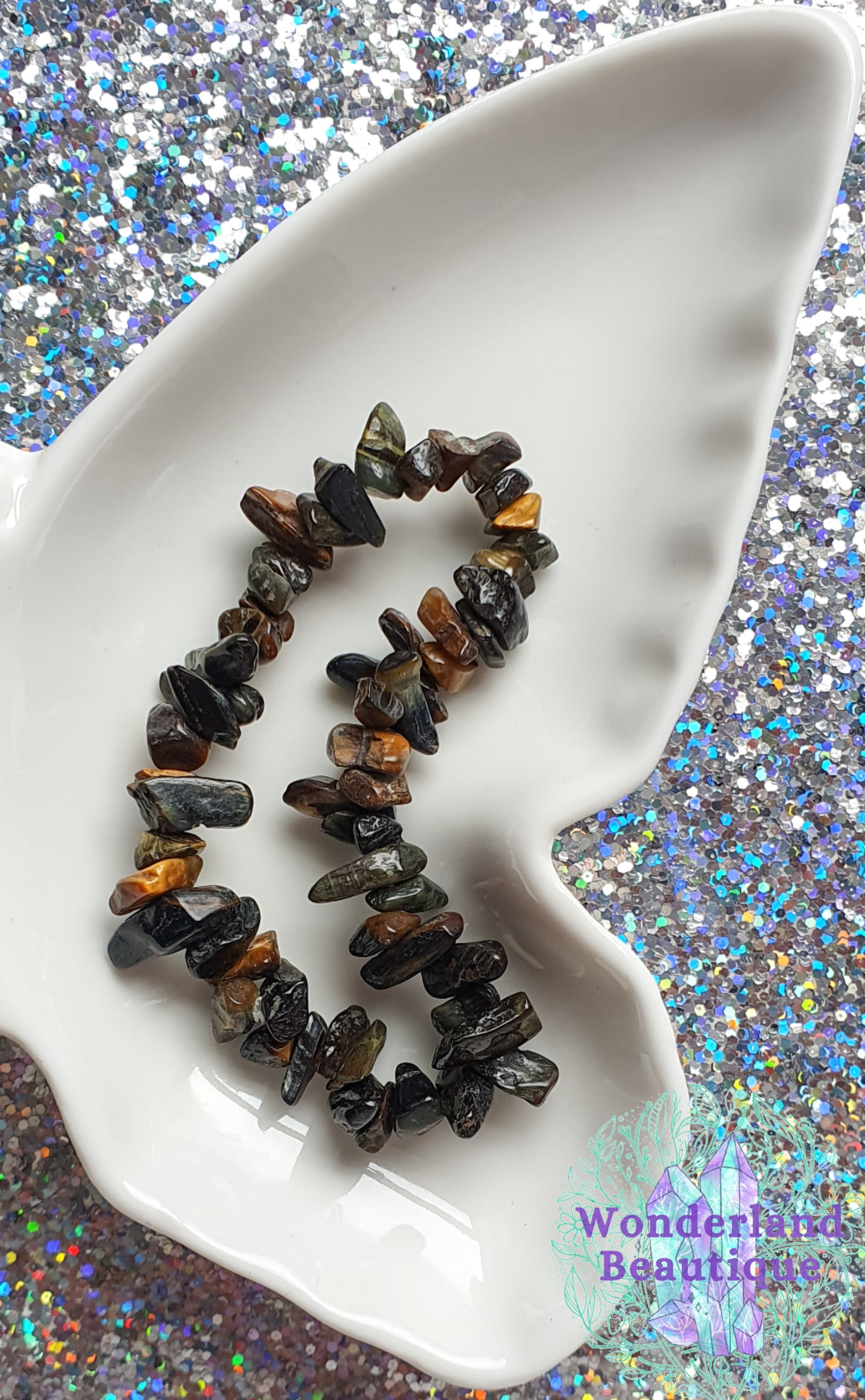 Blue Tiger's Eye Chip Bracelet