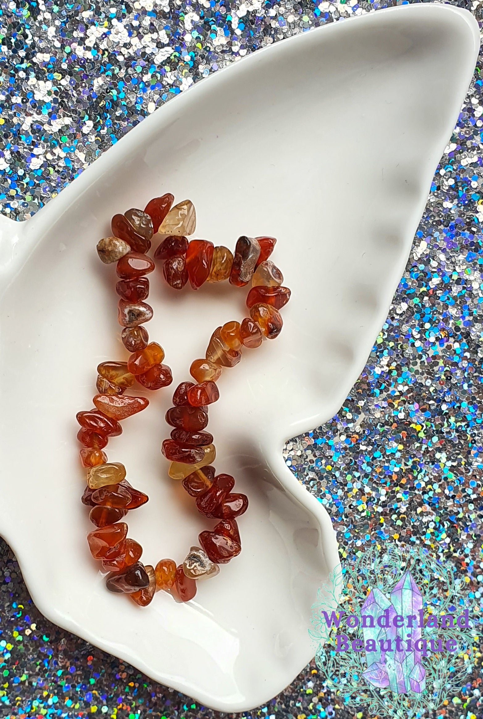 Wonderland Beautique - Carnelian Chip Bracelet