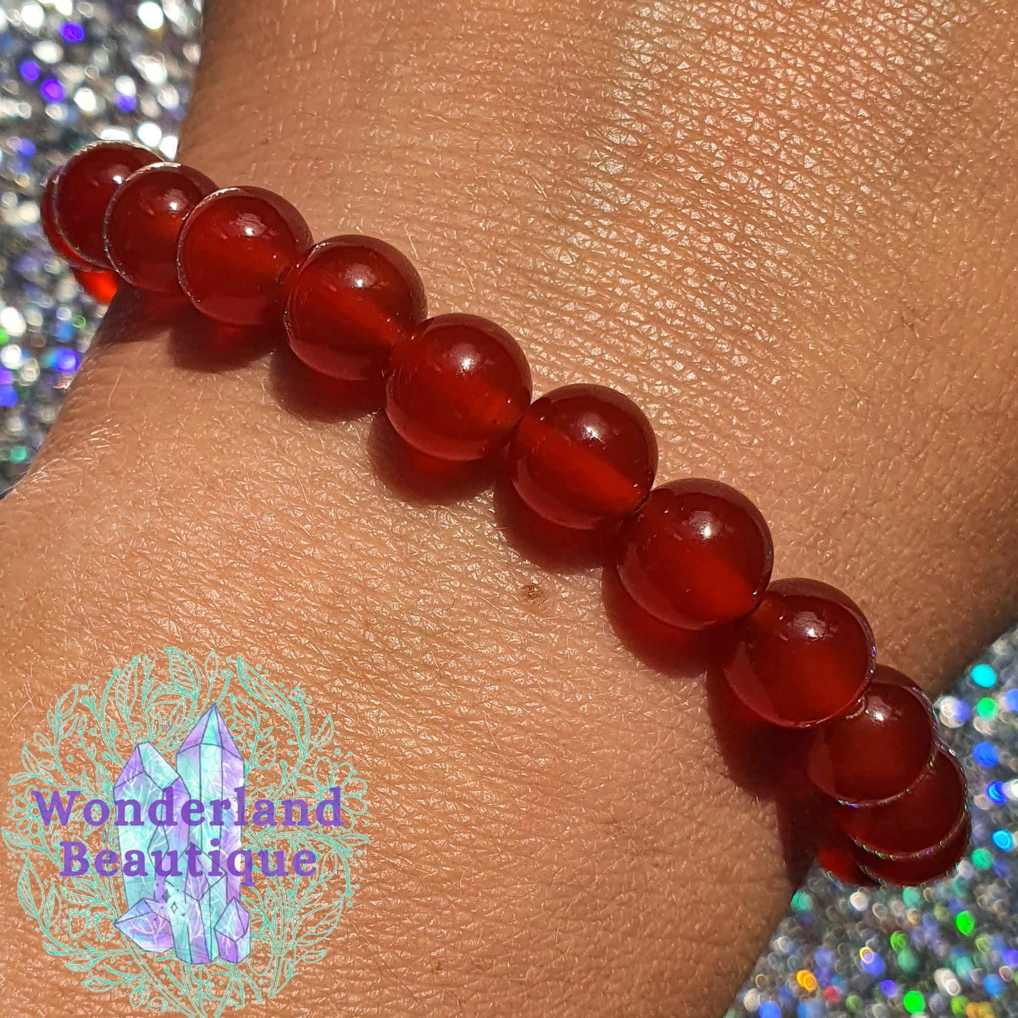 Carnelian Bead Bracelet 8mm