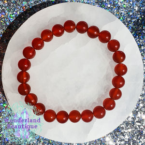 Carnelian Bead Bracelet 8mm