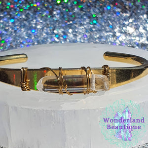 Wonderland Beautique - Clear Quartz Crystal Cuff Bracelet