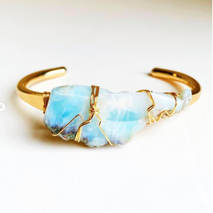 Wonderland Beautique - Larimar Crystal Cuff Bracelet