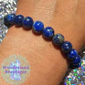 Lapis Lazuli Bead Bracelet 8mm