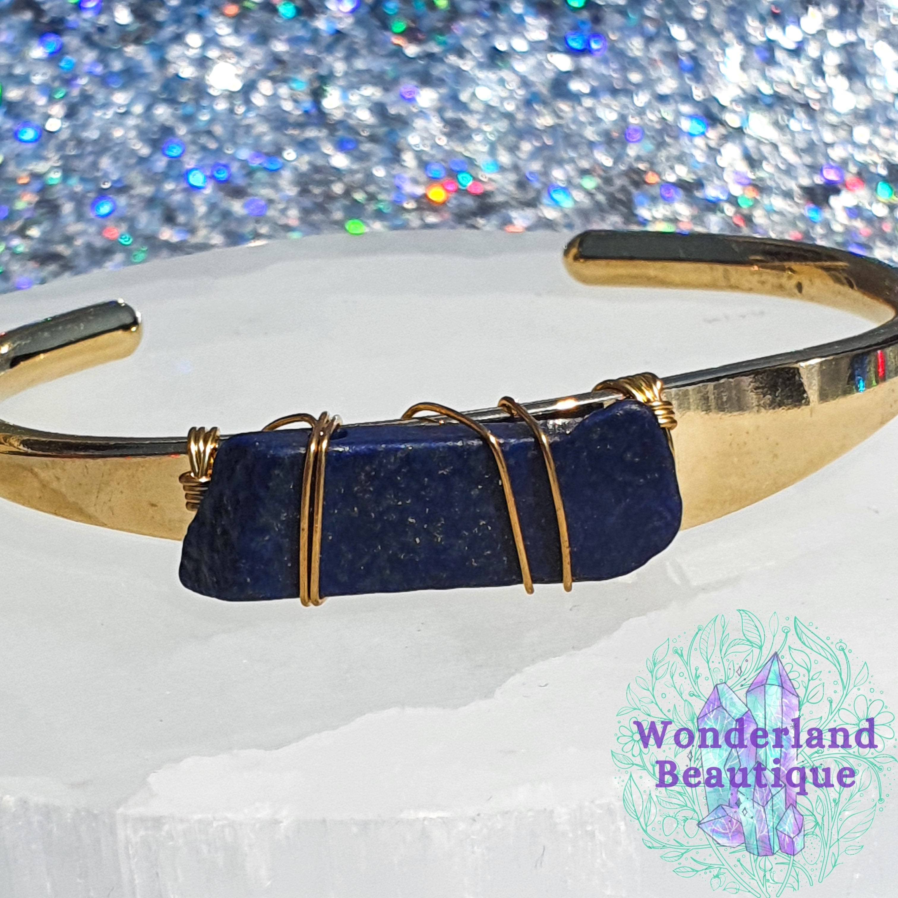 Wonderland Beautique - Lapis Lazuli Crystal Cuff Bracelet