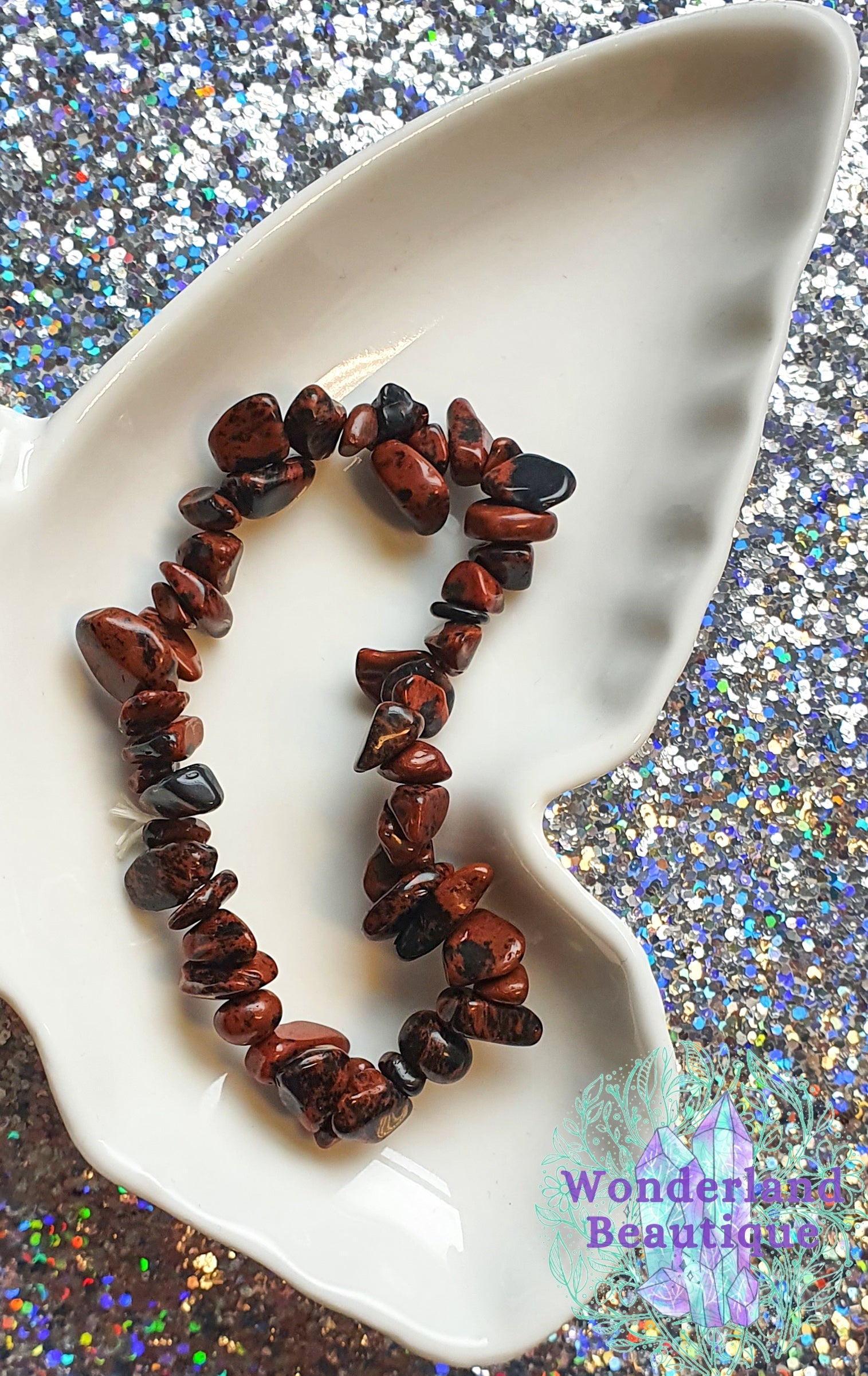 Mahogany Obsidian Chip Bracelet