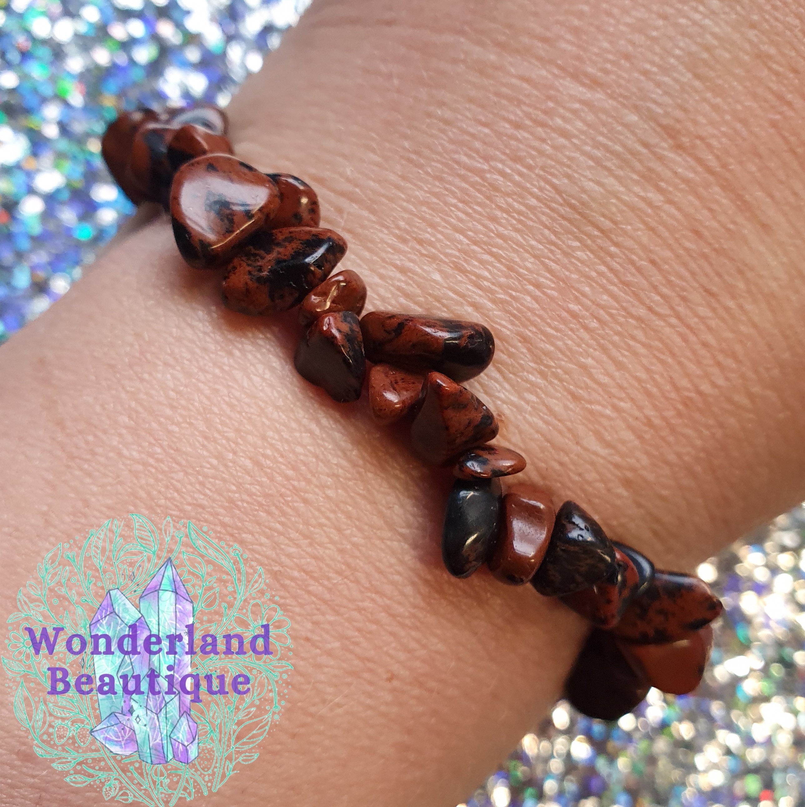 Mahogany Obsidian Chip Bracelet