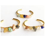 Load image into Gallery viewer, Multi 5 Gemstone Crystal Cuff Bracelet
