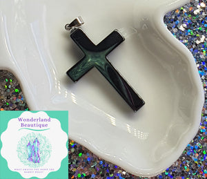 Wonderland Beautique - Hematite Cross Pendant