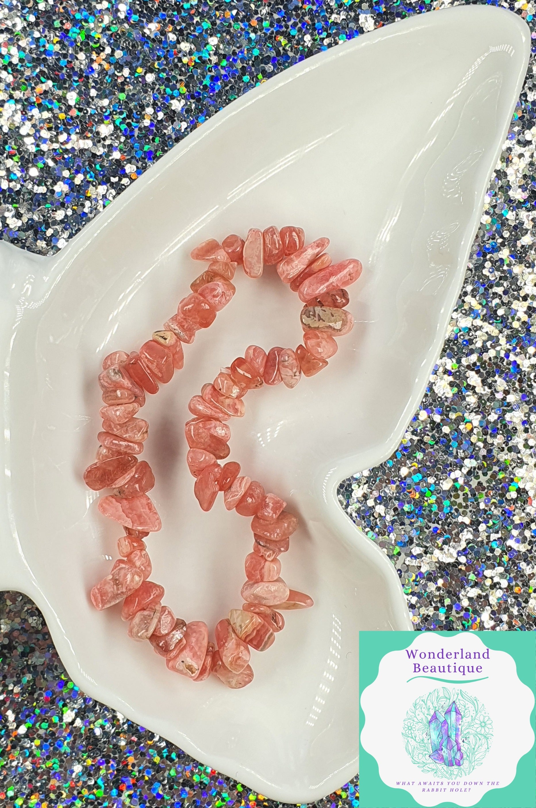 Wonderland Beautique - Rhodochrosite Chip Bracelet