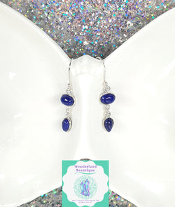 Wonderland Beautique - Double-Drop Lapis Lazuli Earrings