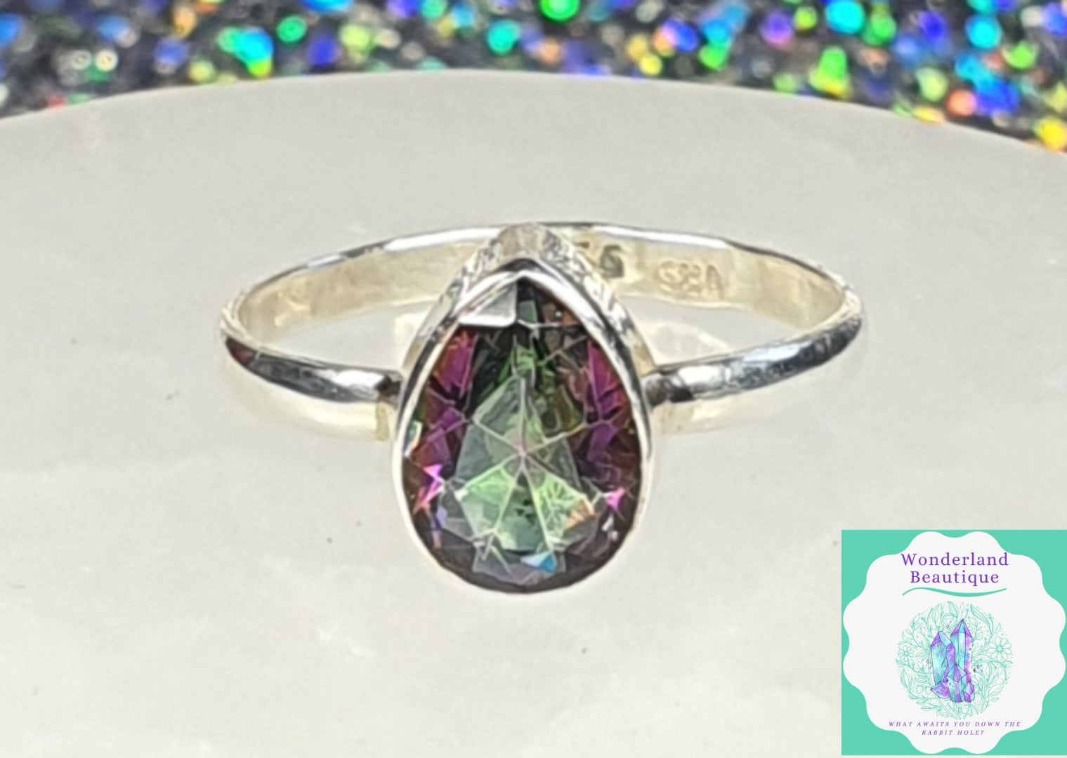 Wonderland Beautique - Mystic Topaz Teardrop Ring