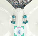 Load image into Gallery viewer, Wonderland Beautique - Turquoise Cabachon Earrings
