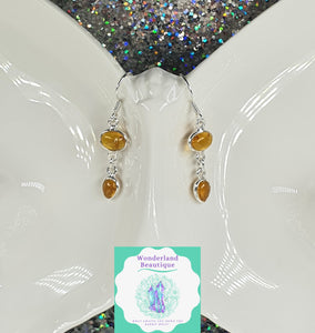 Wonderland Beautique - Double-Drop Amber Earrings