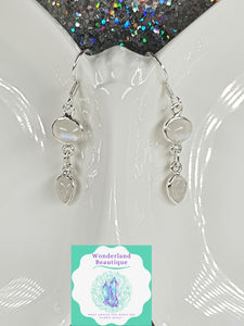 Wonderland Beautique - Double-Drop Rainbow Moonstone Earrings