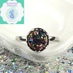 Load image into Gallery viewer, Wonderland Beautique - Boxed Rainbow Titanium Aura Druzy 8mm Ring
