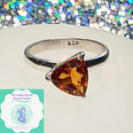 Load image into Gallery viewer, Wonderland Beautique - Brandy Citrine Triangle Facet Ring
