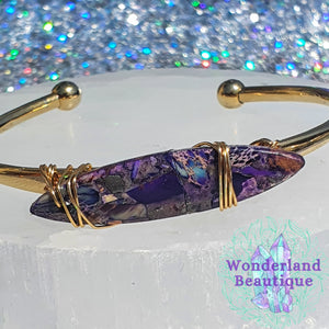 Wonderland Beautique - Picture Jasper Crystal Cuff Bracelet