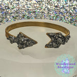 Load image into Gallery viewer, Wonderland Beautique - Pyrite Arrow Cuff Bracelet
