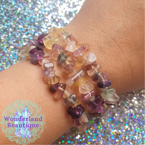 Rainbow Fluorite Chip Bracelet