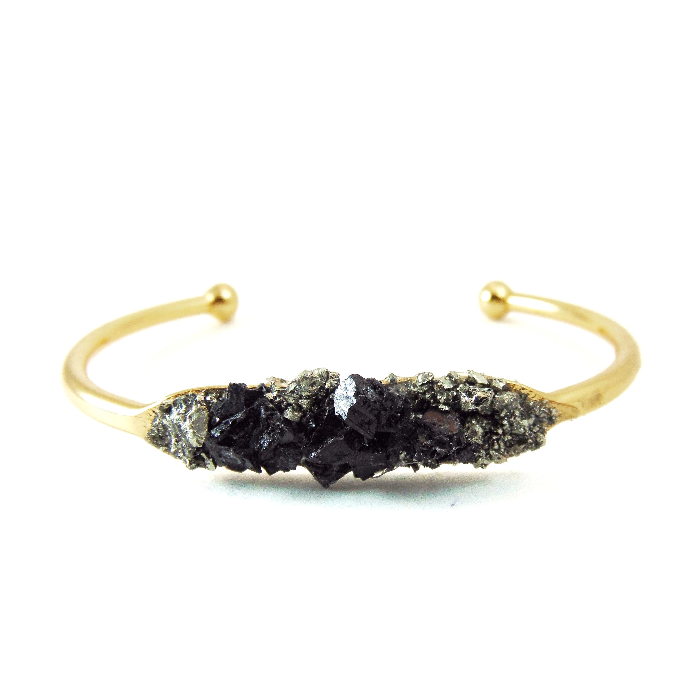 Wonderland Beautique - Raw Black Tourmaline Cuff Bracelet