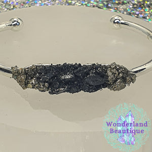 Wonderland Beautique - Raw Black Tourmaline Cuff Bracelet