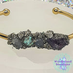 Load image into Gallery viewer, Wonderland Beautique - Raw Quad Stone Cuff Bracelet
