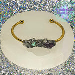 Load image into Gallery viewer, Wonderland Beautique - Raw Quad Stone Cuff Bracelet
