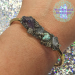 Load image into Gallery viewer, Wonderland Beautique - Raw Quad Stone Cuff Bracelet
