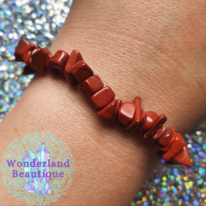 Red Jasper Chip Bracelet