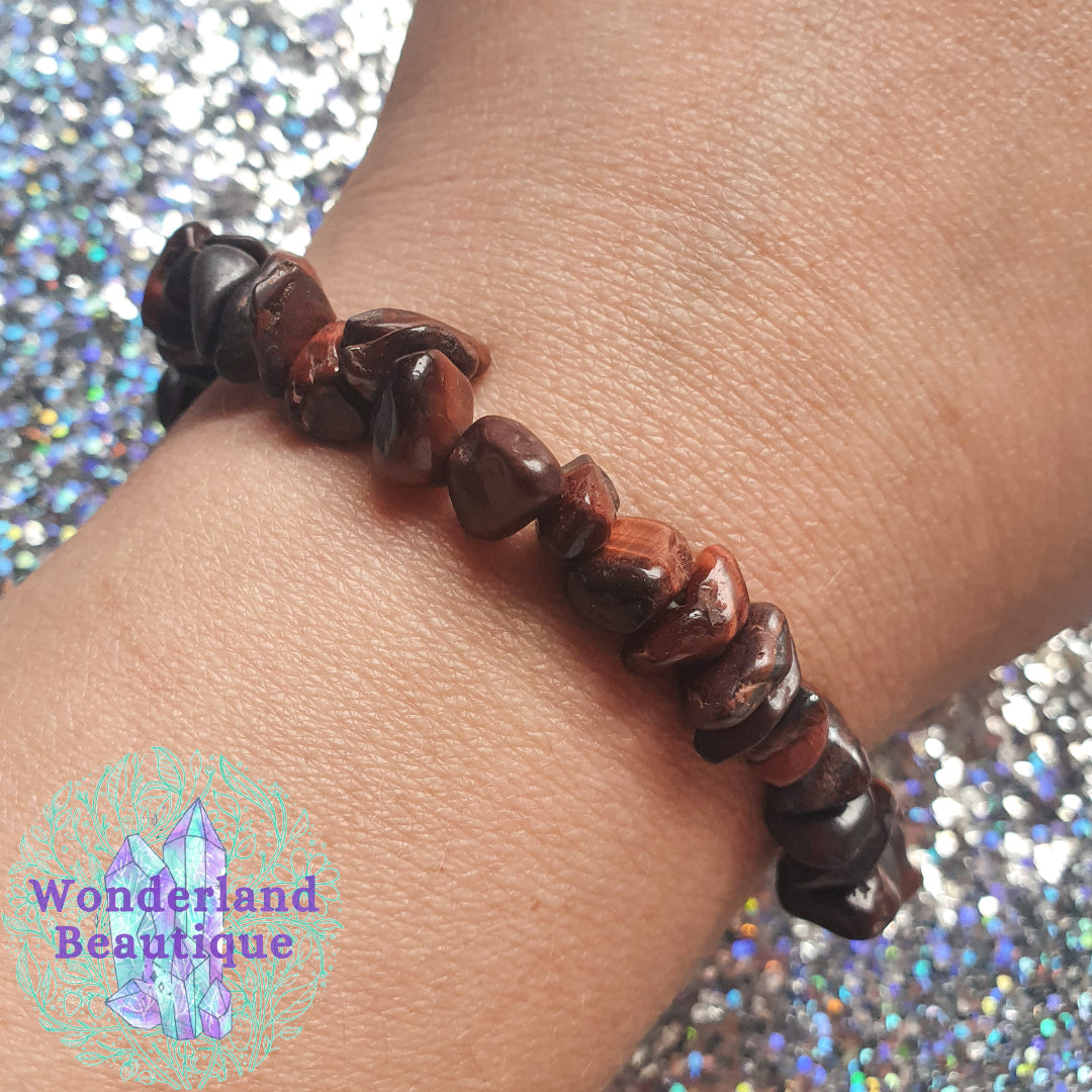 Red Tiger's Eye Chip Bracelet