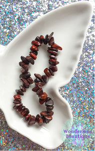 Red Tiger's Eye Chip Bracelet