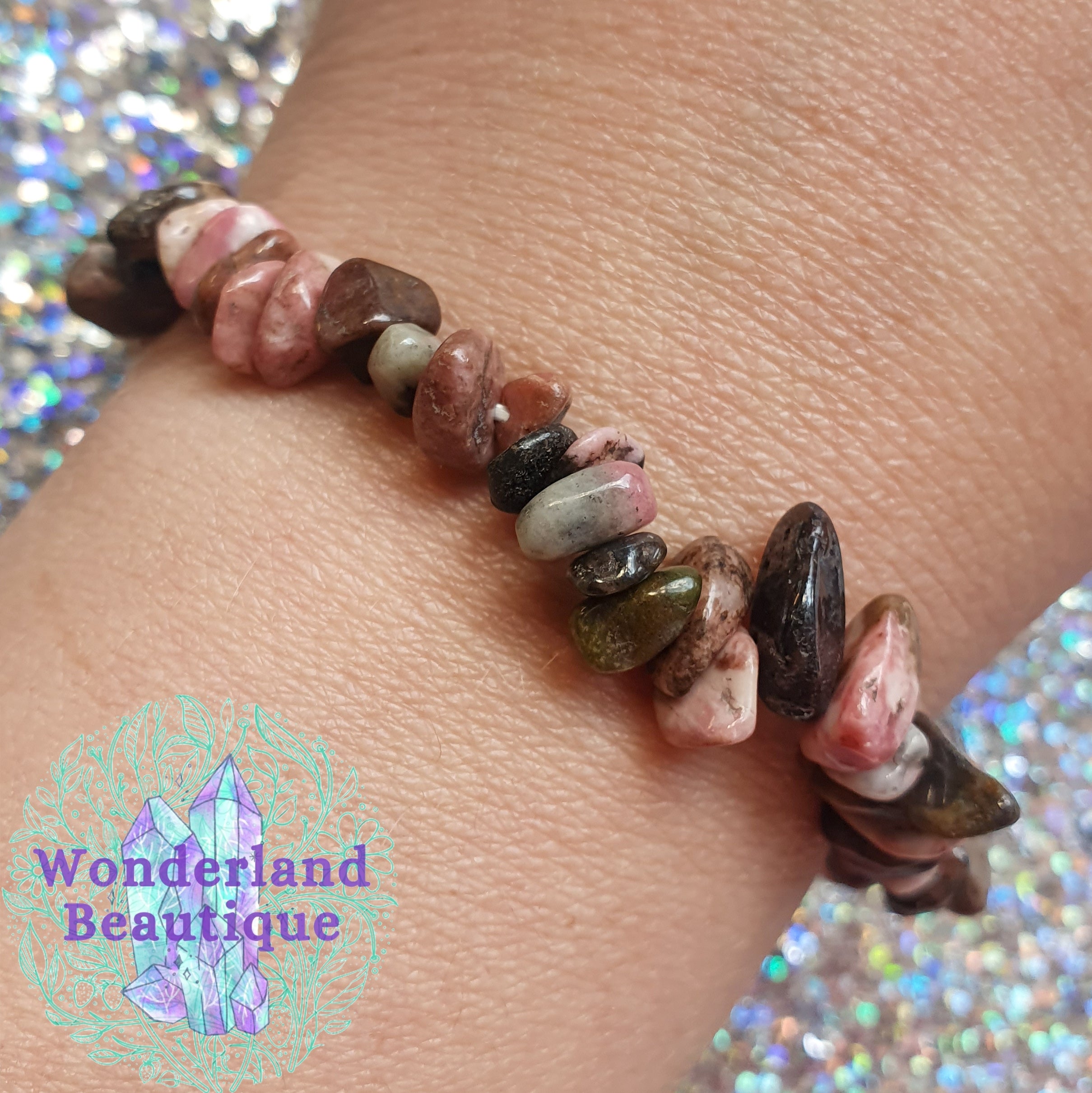 Rhodonite Chip Bracelet