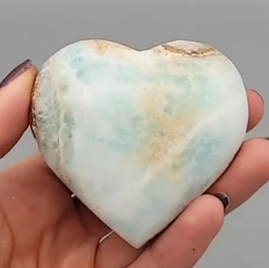 Caribbean Calcite Polished Heart