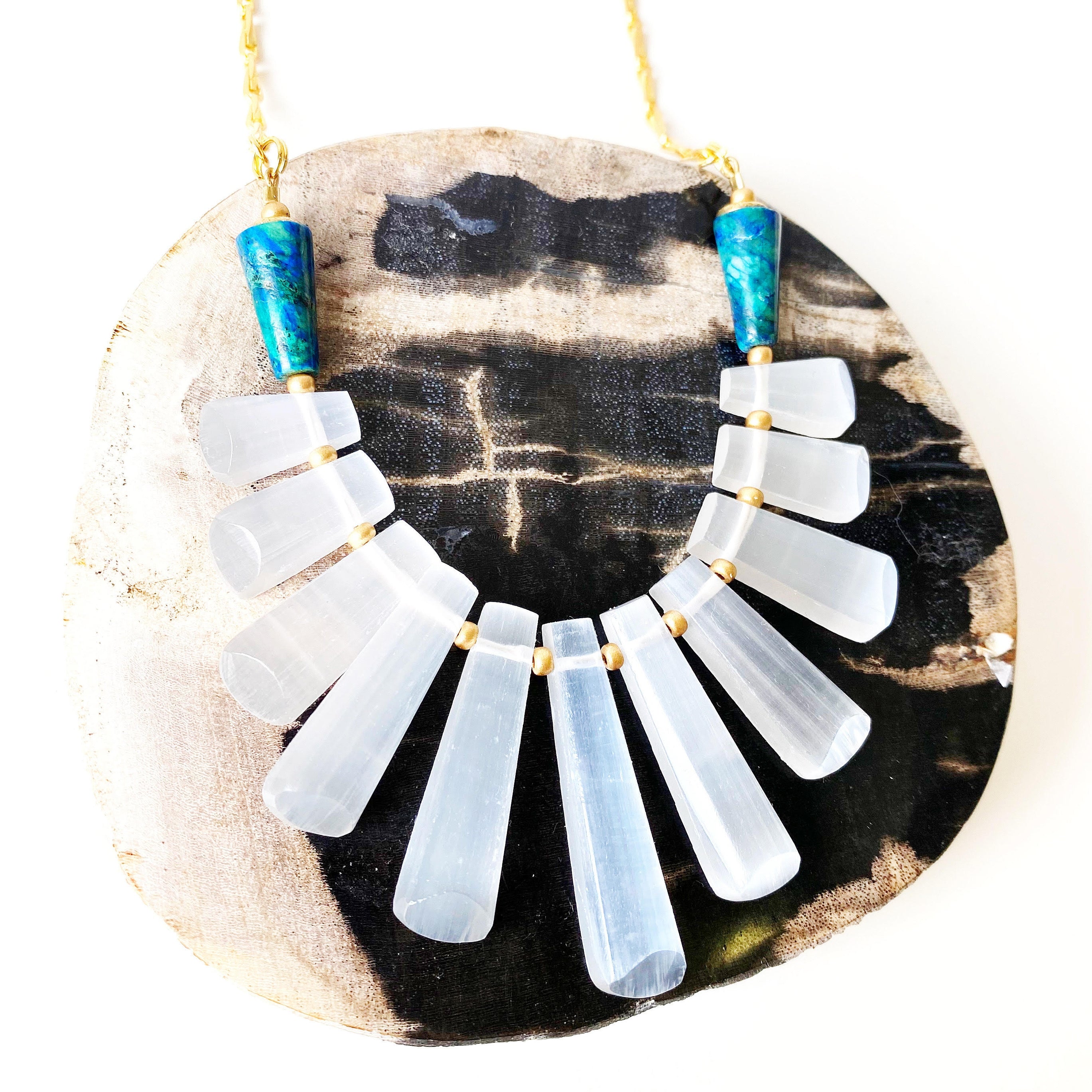 Wonderland Beautique - Selenite Goddess Statement Necklace