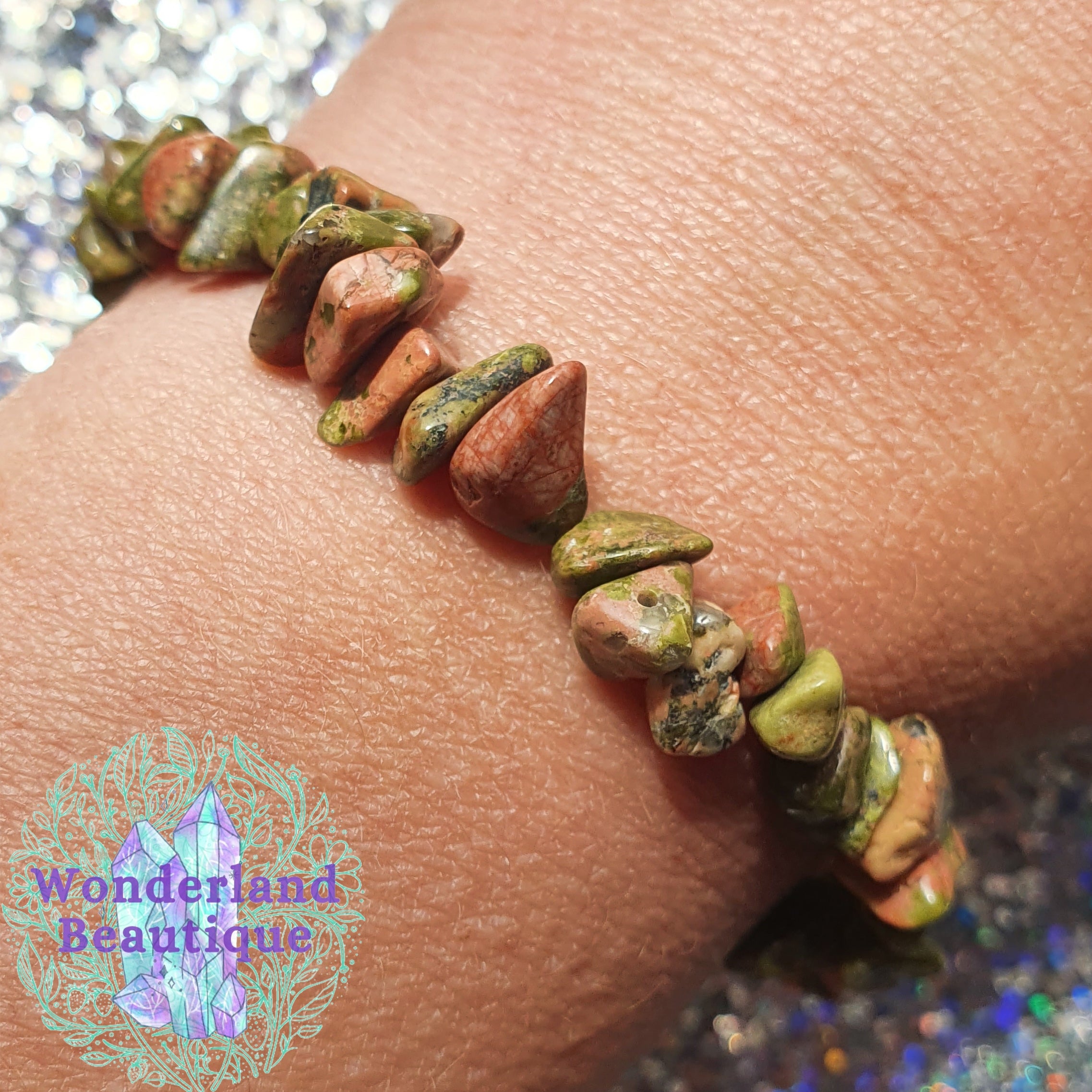 Wonderland Beautique - Unakite Chip Bracelet