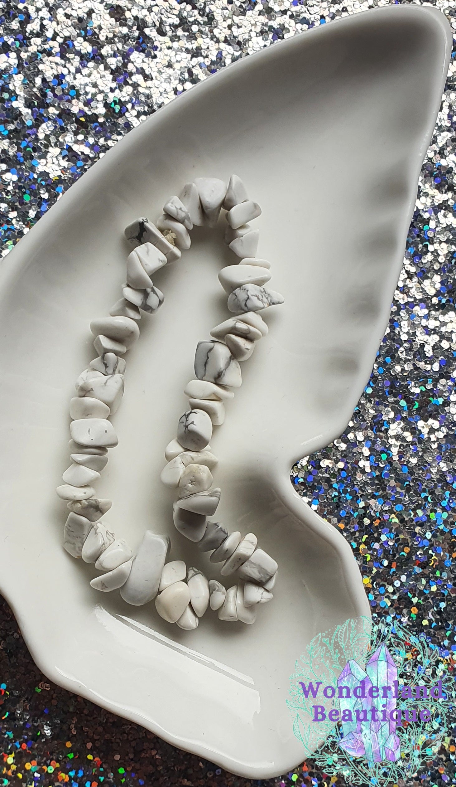 White Howlite Chip Bracelet