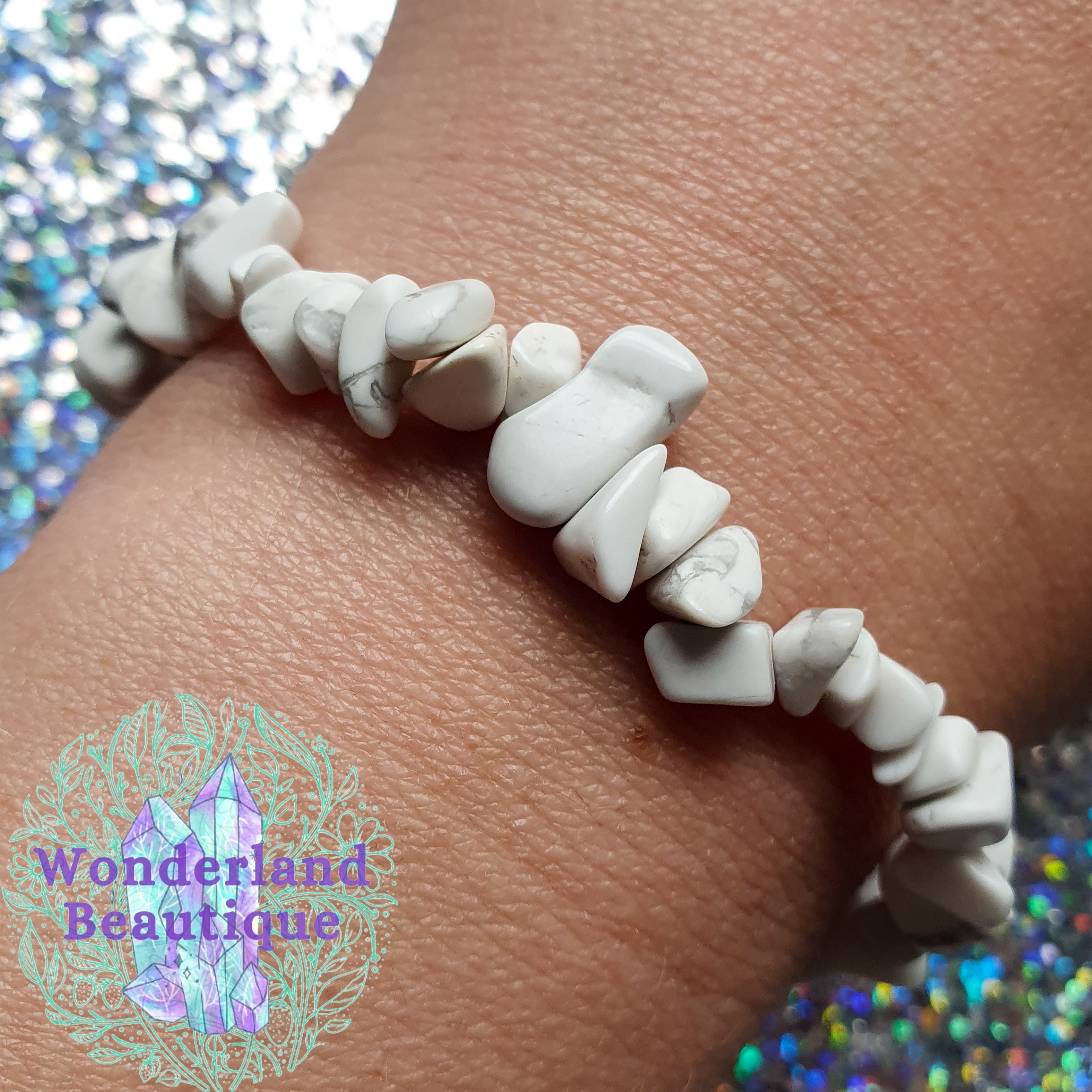 White Howlite Chip Bracelet